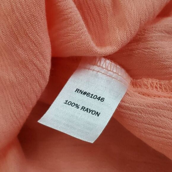 Vanity L Peach Tank Top with Crochet Lace Hem Boho Sleeveless Flowy Blouse - Picture 5 of 7